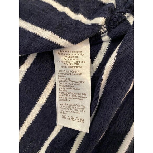 J. Crew Mens Polo Shirt Navy White Striped Short Sleeve Size Medium J.Crew - Picture 6 of 10